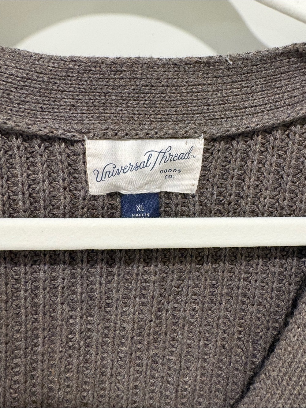 Universal Thread Brown V-Neck Button Front Knit Sweater Vest - Picture 3 of 3